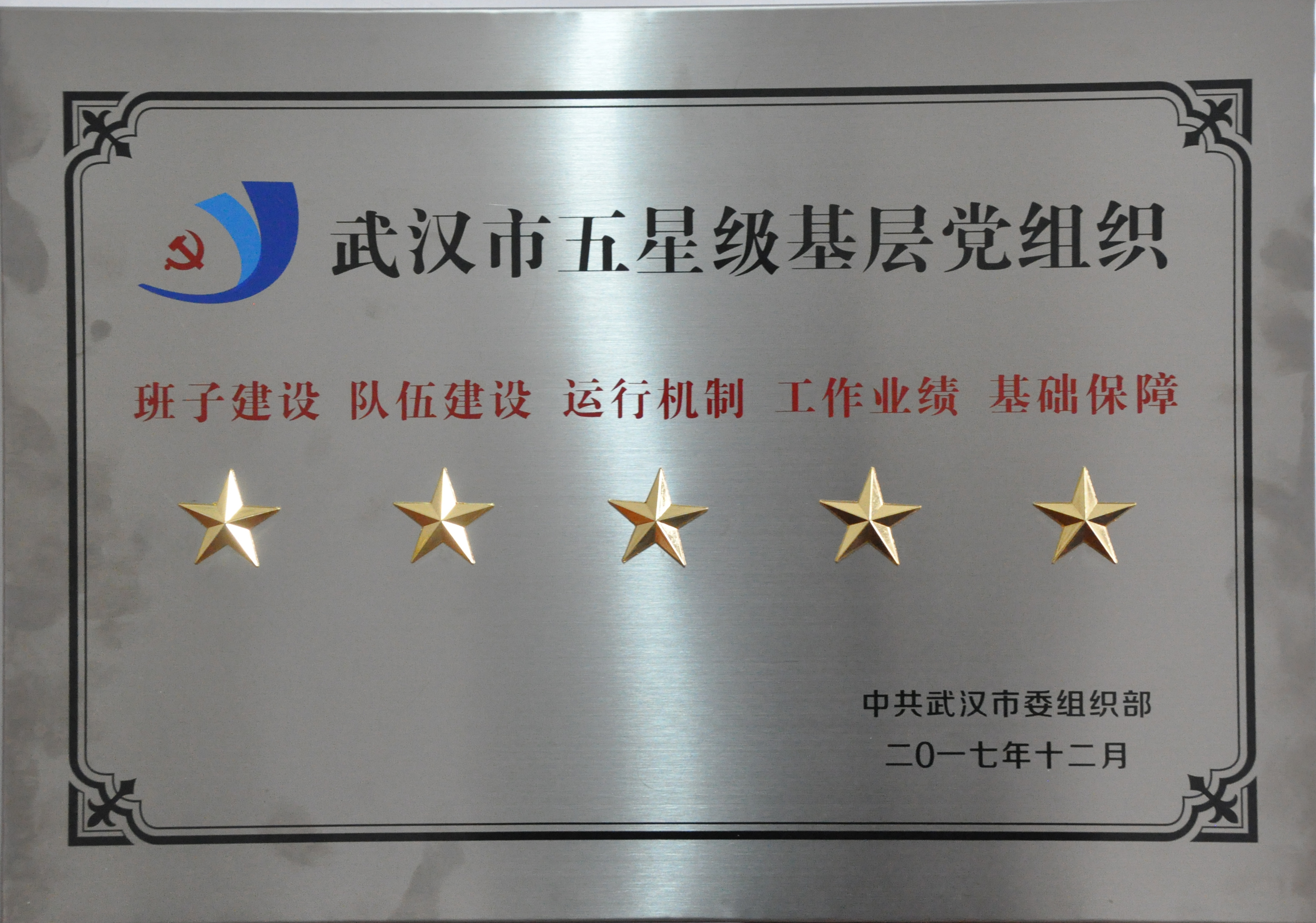 东信医药党支部被评定为武汉市五星级基层党组织！